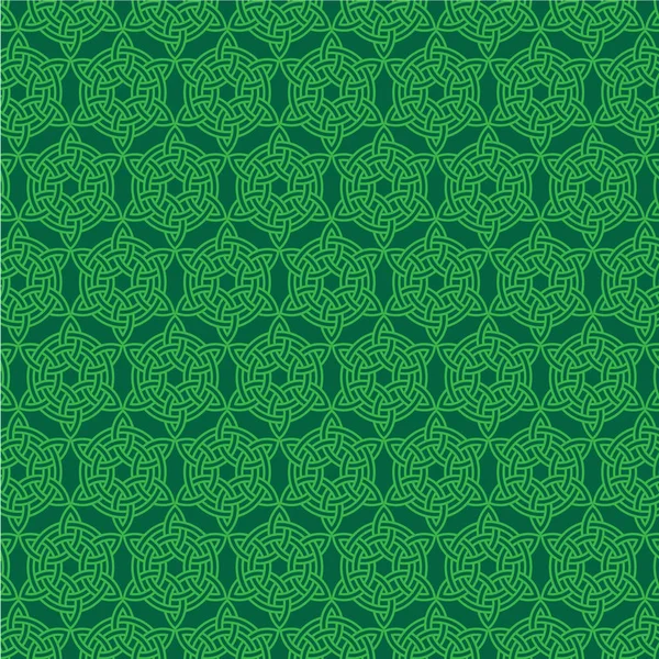 Patrón de nudo celta circular verde — Vector de stock