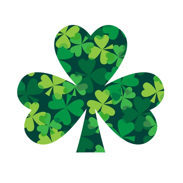 Shamrock icon with pattern — Stock Vector