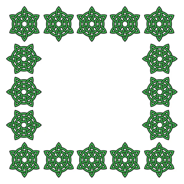 Gröna keltiska Knut ram — Stock vektor