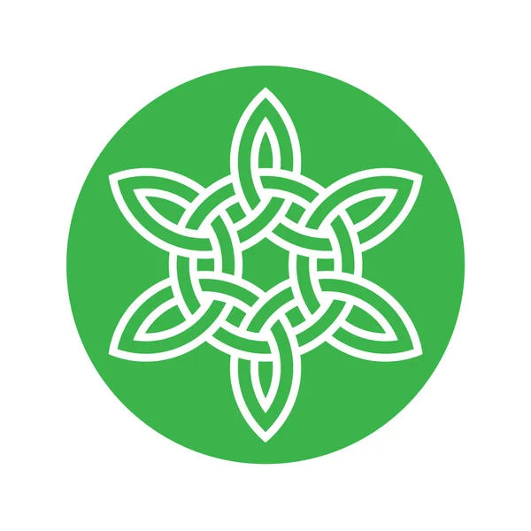 Кельтский узел на зеленом — стоковый вектор