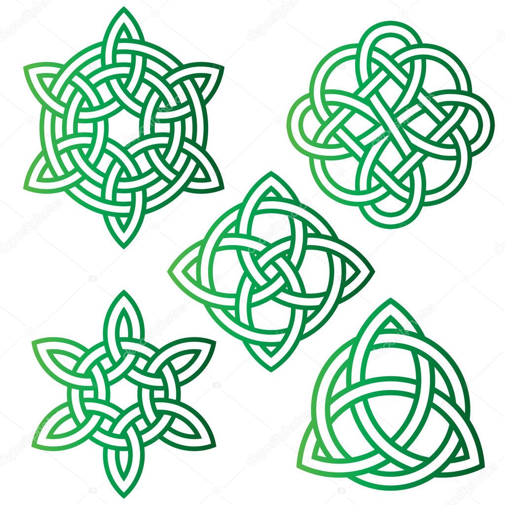 green celtic knots set