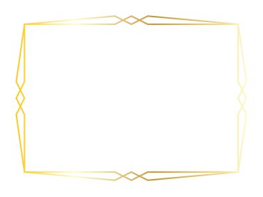 Altın art deco kare çerçeve