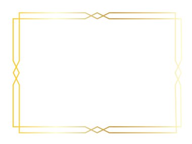 Altın art deco kare çerçeve