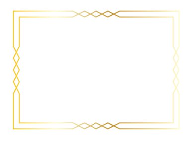 Altın art deco kare çerçeve