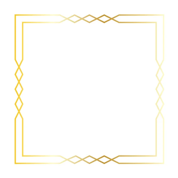 ゴールド アールデコ正方形フレーム — ストックベクタ