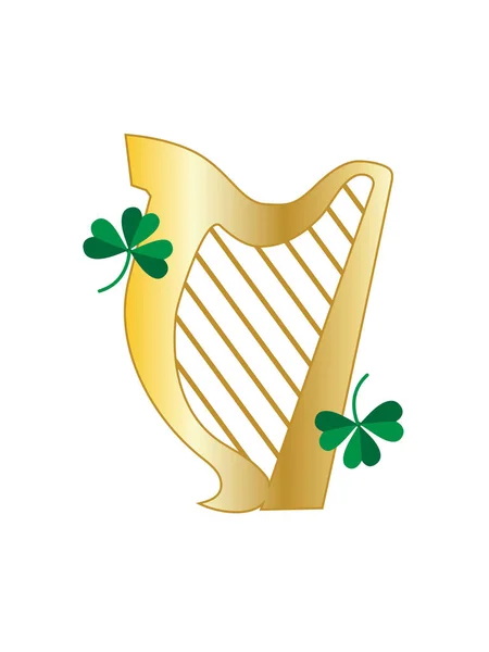 Harpe irlandaise dorée — Image vectorielle