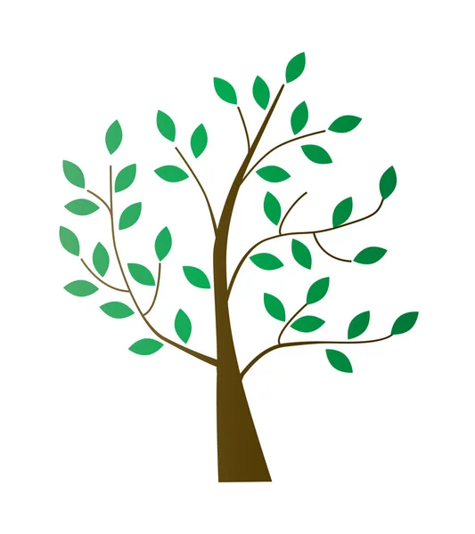 グラデーションの葉の茂った木 — ストックベクタ