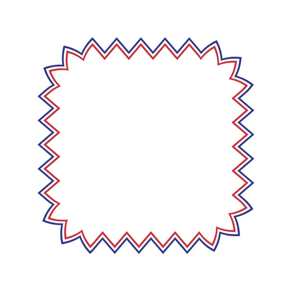 Zig zag cadre carré . — Image vectorielle