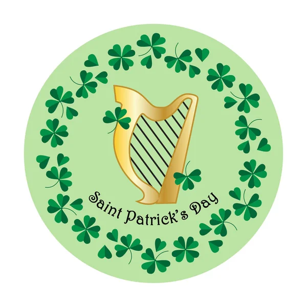 Saint patricks day harfa — Wektor stockowy