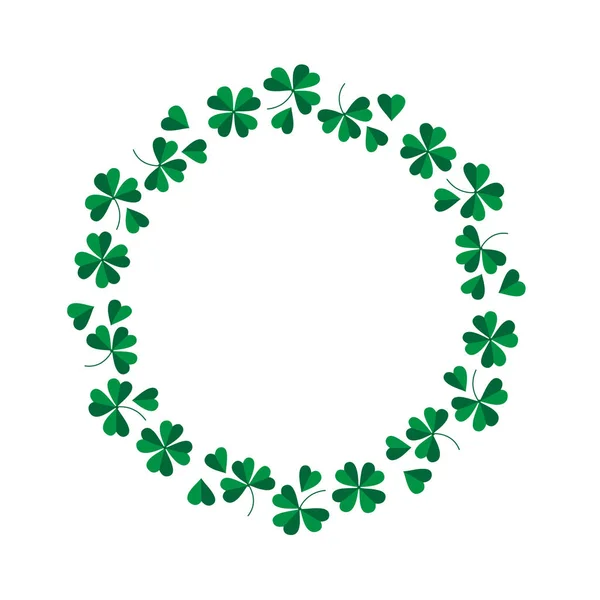 Shamrock Klee Kreis Rahmen — Stockvektor