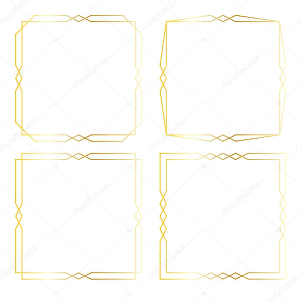 gold art deco square frames