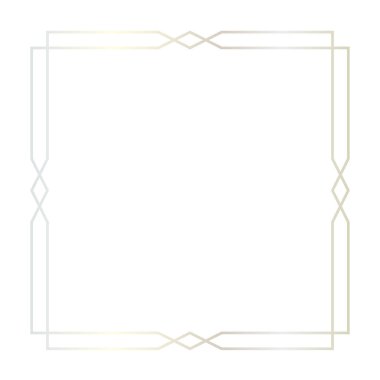  square art deco silver frame