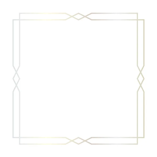  square art deco silver frame