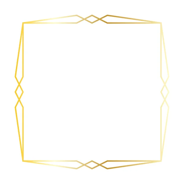 Gold art deco frame. — Stock Vector