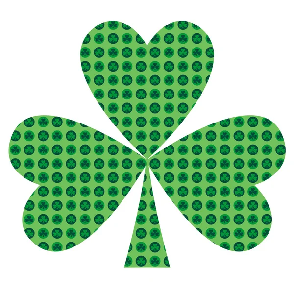 Shamrock met klaverblaadjes patroon — Stockvector