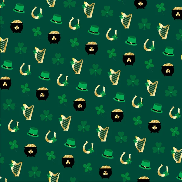 St Patrick's Day icons pattern — Stock Vector