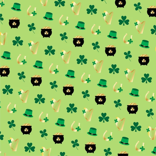 Modèle d'icônes de la Saint Patrick — Image vectorielle