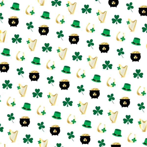 Modèle d'icônes de la Saint Patrick — Image vectorielle