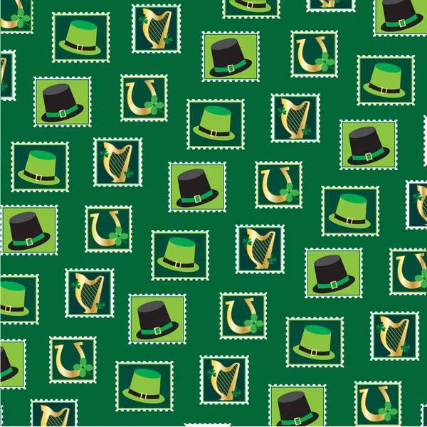 Patricks patrón de sellos de día — Archivo Imágenes Vectoriales