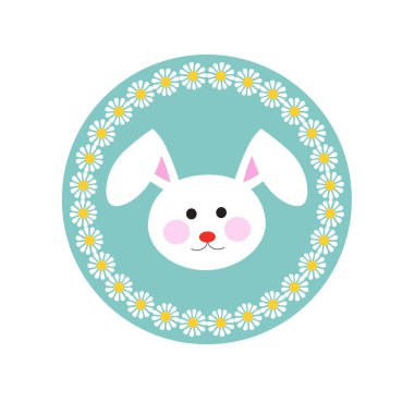 Mavi arka plan ile baş tavşan