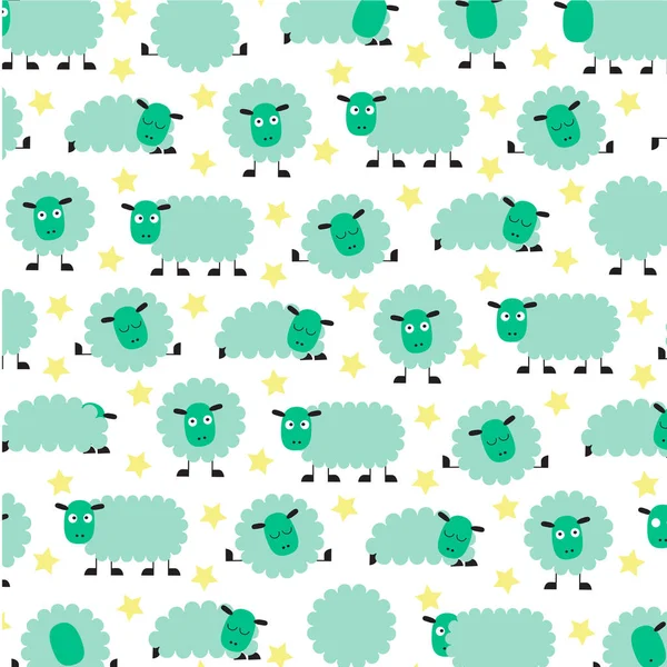 Cute owiec senny wzór — Wektor stockowy