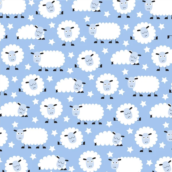 Niedliche schläfrige Schafe Muster — Stockvektor