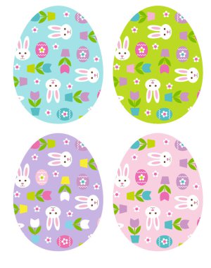 Paskalya yumurtaları ile sevimli tavşan koymak 