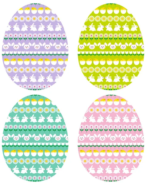 Set di uova di Pasqua colorate — Vettoriale Stock
