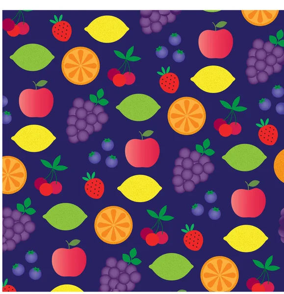 Desenho animado padrão de frutas —  Vetores de Stock