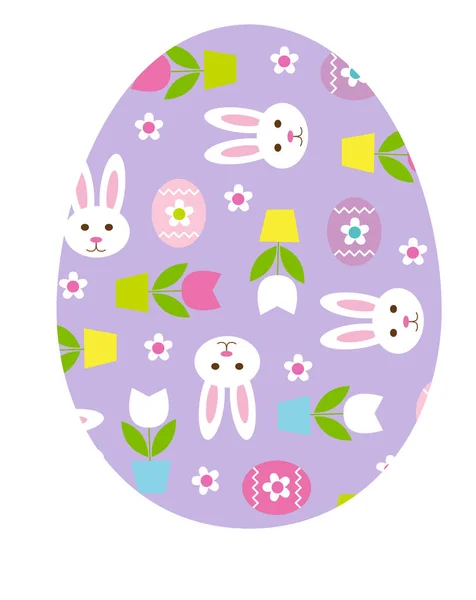 귀여운 토끼과 부활절 달걀 — 스톡 벡터