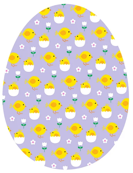 Huevo de Pascua con polluelo — Vector de stock