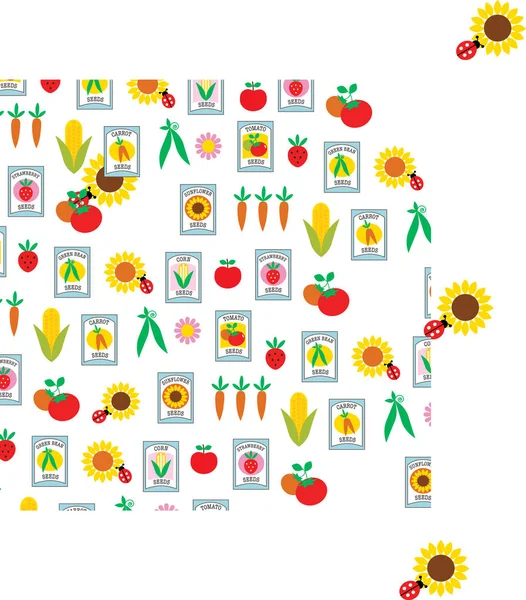 Modèle de jardinage de printemps — Image vectorielle