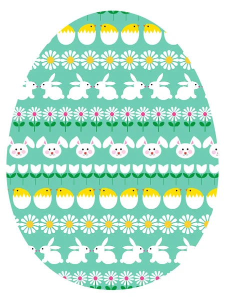 Oeuf de Pâques avec lapin — Image vectorielle