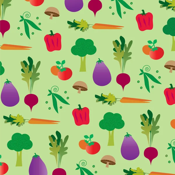 Cartoon vegetable pattern — Stock Vector