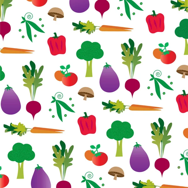 Cartoon vegetable pattern — Stock Vector