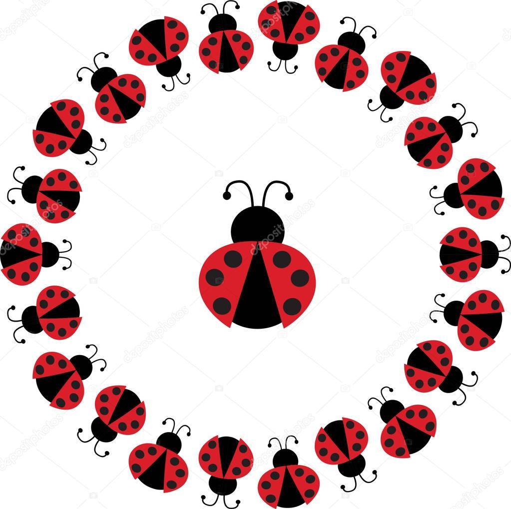 ladybug circle frame