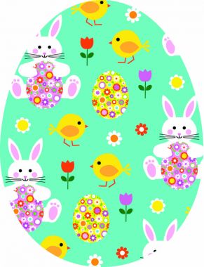 Sevimli desenli Paskalya yortusu yumurta