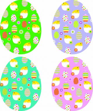 Sevimli desenli Paskalya yortusu yumurta