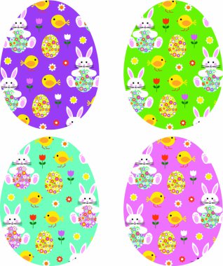 Paskalya yumurtaları sevimli desenli