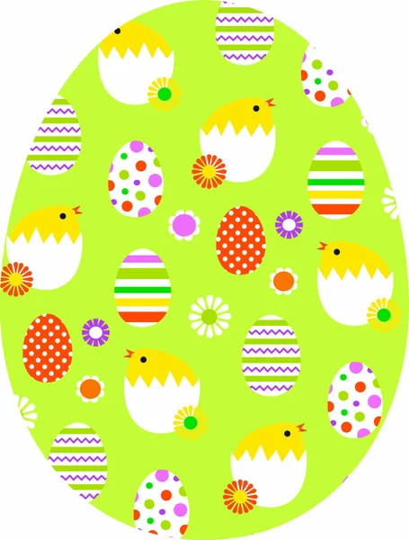 Easter egg with cute pattern — Stock Vector