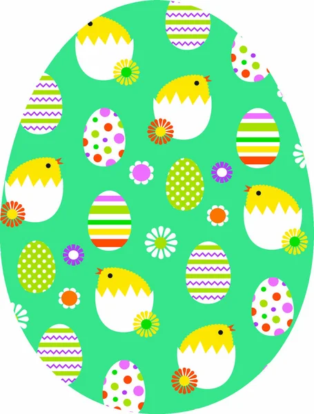 Huevo de Pascua con patrón lindo — Vector de stock