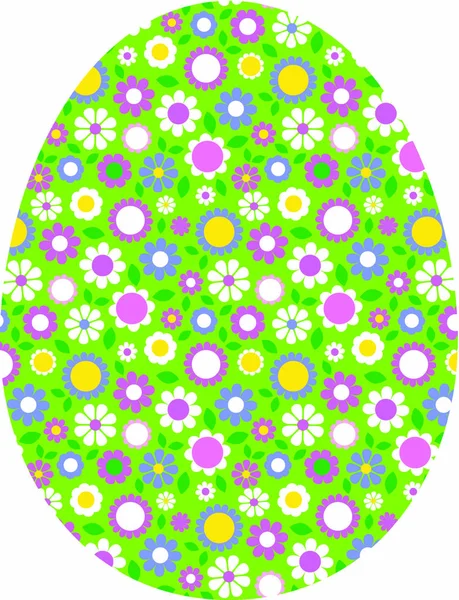 Uovo di Pasqua con motivo floreale — Vettoriale Stock