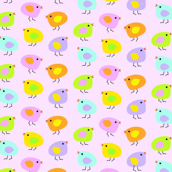 Bright pattern with chicks — Stock Vector