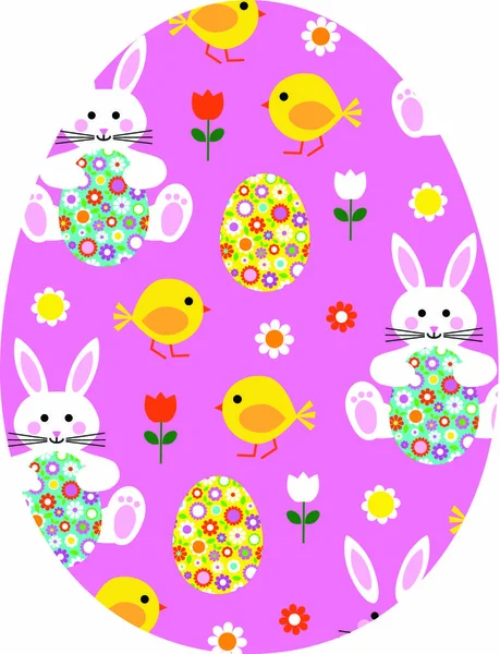 Easter egg with cute pattern — Stock Vector