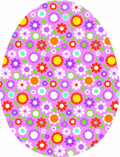 Ovo de Páscoa com padrão floral — Vetor de Stock