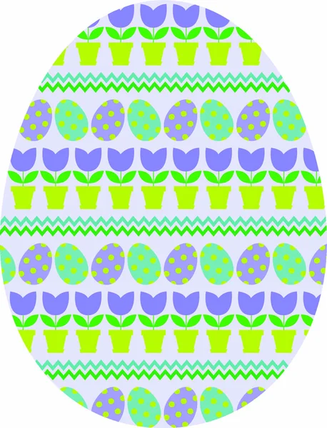 Huevo de Pascua con patrón floral — Vector de stock