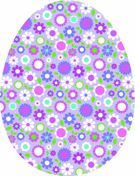 Huevo de Pascua con patrón floral — Vector de stock