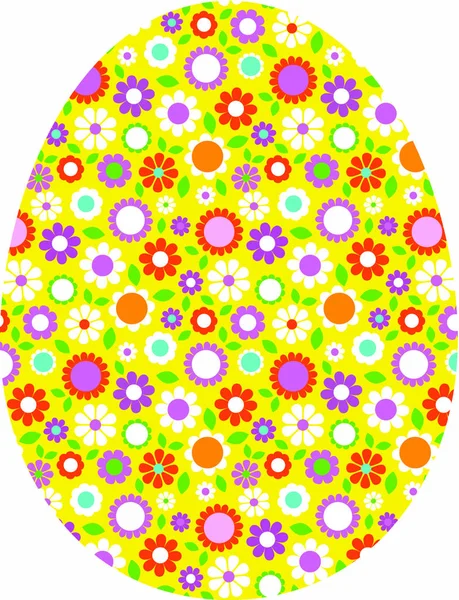 Huevo de Pascua con patrón floral — Vector de stock
