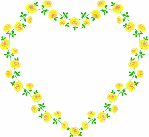 Cadre de coeur floral minimaliste — Image vectorielle