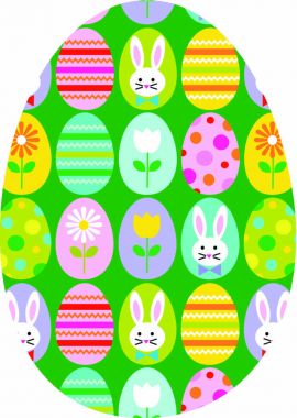 tavşan deseni ile yeşil Paskalya yortusu yumurta